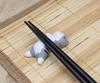 Yakushi Kiln Chopstick Set of Nekomachi Cat Rests, 3, (Facing Trio)