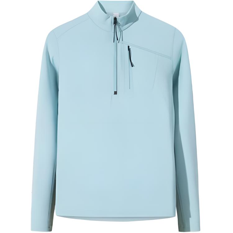 Anta Champion Series Comfortable Casual Simple Half High Neck Fleece Long Sleeve T-Shirt Women Tops Milky-White 162510404-1