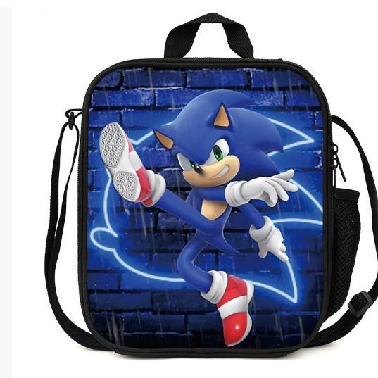 Sonic Lunch Bag Student Picnic Bag Oxford Cloth Cartoon Printed Portable Lunch Box Bag
