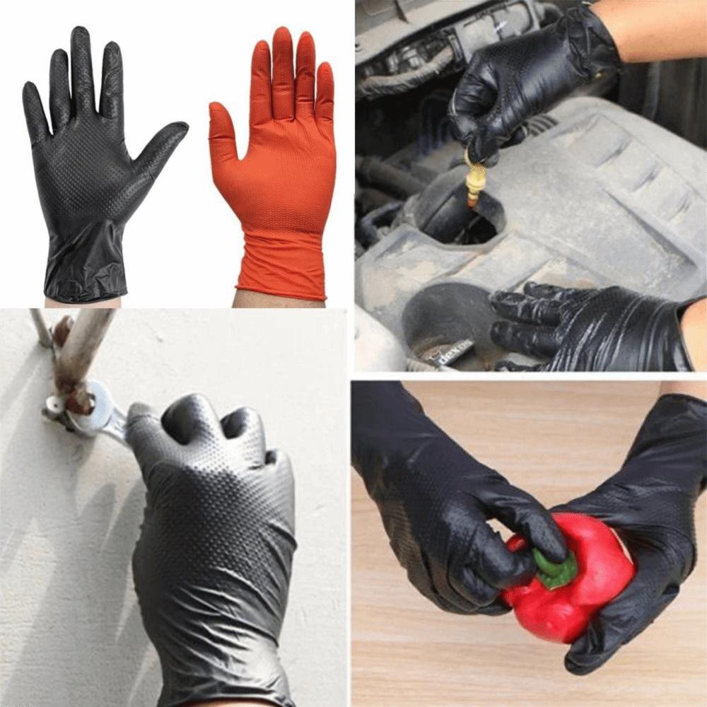 20PCS Diamond Pattern Work Gloves Orange Black Household Gloves Tool Auto Repair Gloves Unisex