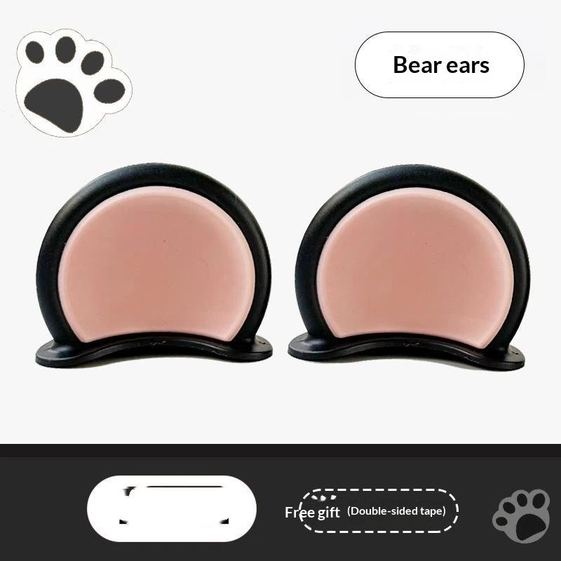 1 Pair Cute Soft Abs Bear Ear Decorations Lovely Kawaii Appearance Fit For Scooters Motorcycles Helmets
