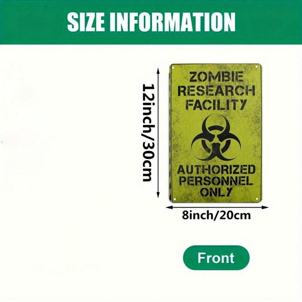 Vintage Biohazard Metal Tin Sign Zombie Warning Plaque Retro Wall Art 8x12 Inch