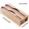 Eco-Friendly Bamboo Kitchen Wrap Cutter and Foil Storage Box - Wall-Mounted 2-in-1 Organizer for Easy Carry and Practical Use