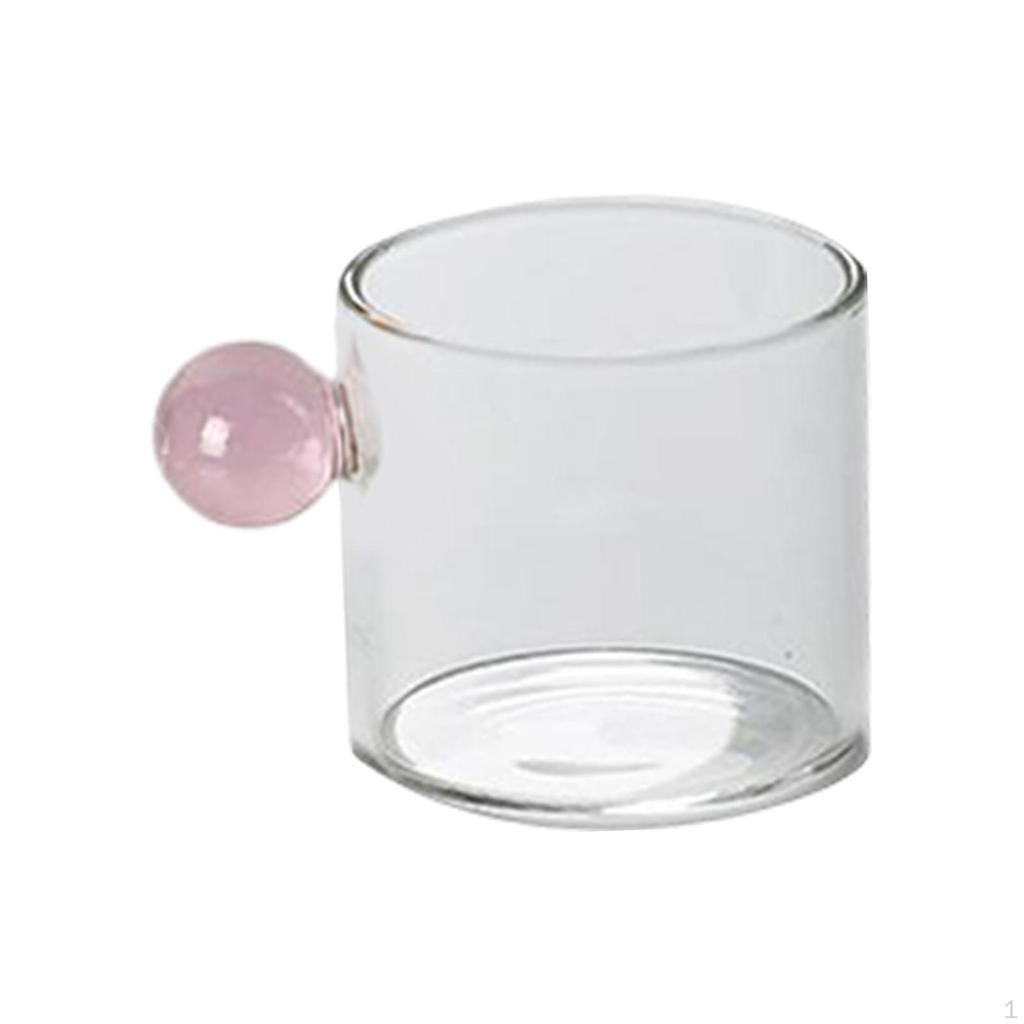 Clear Glass Cup Decoration Beverage Mug Ball Handle Creative Tea Cute Espresso for Living