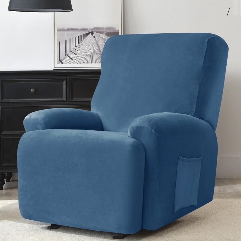 Silver Fox Velvet Solid Color Split Chivas Sofa Cover Elastic Chair Cover All-inclusive Velvet Massage Recliner Protective Chair Cover for Home