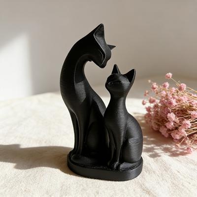 Mother and Son Cat Statue Ornaments, Cat Couple Sculptures, Cute Cat Decorations Desktop Home Decorations, Valentine's Day Gifts