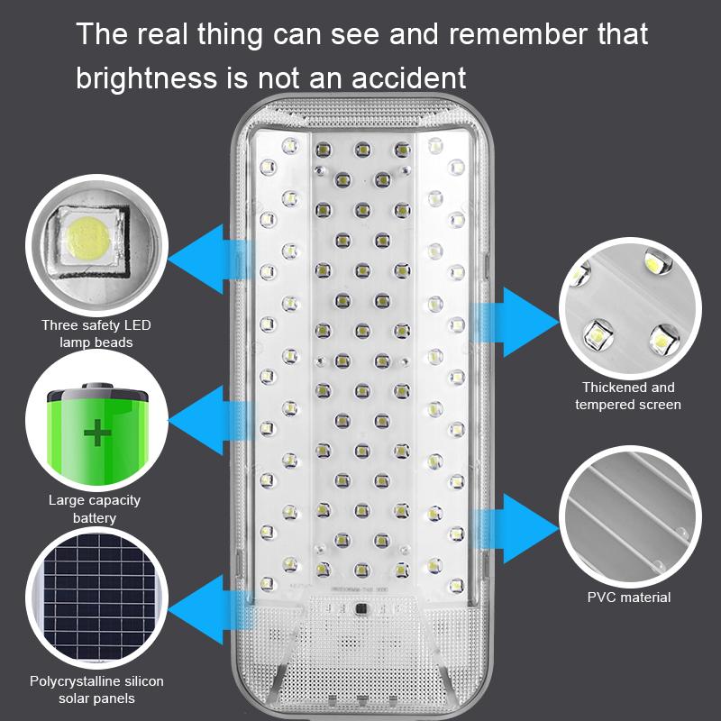 Solar Light High-Power 6500K LED Dusk To Dawn Waterproof LED Solar Street Light Backyard Street Lamps Security Flood Lighting
