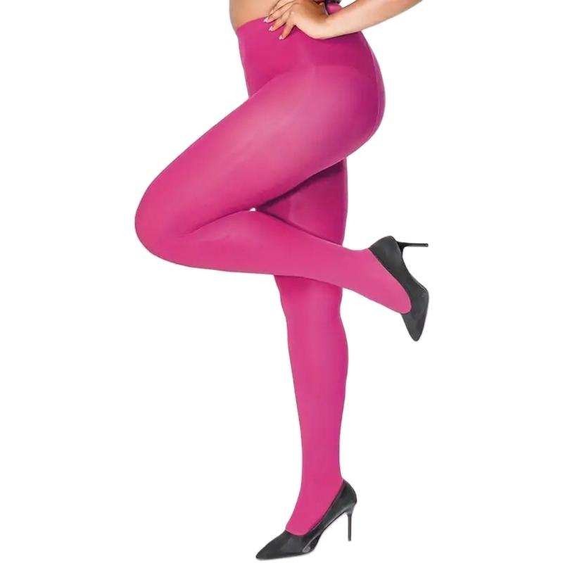 Large Size Opaque Multicolor Tights for Women High Waist Control Top Tear Resistant Solid Colored Pantyhose Stockings