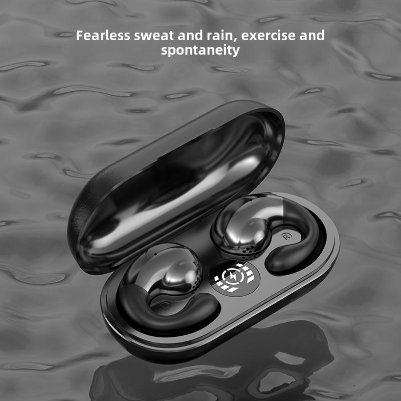 Bluetooth Headset TWS Dual Ear Wireless Ear Clip Stereo Digital Display Life