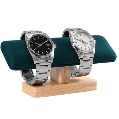 RYOHIN Lab. Watch Stand, Watch Stand, Accessory Stand, Luxury Gift, Natural Wood, 1 Piece (Green)