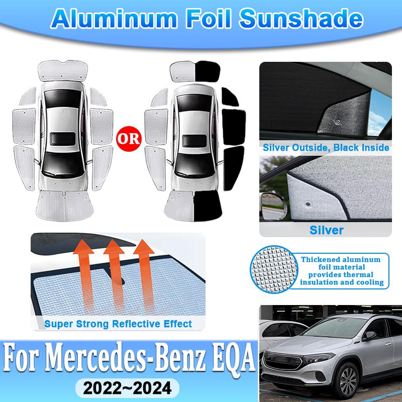 Car Full Sunshade For Mercedes Benz EQA Accessories H243 2022 2023 2024 Auto Windshield Window Aluminum Foil UV Protection Visor