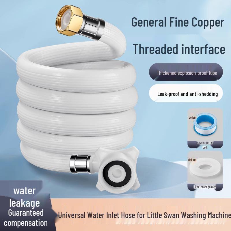 

Little Swan Washing Machine Anti-Detachment Copper Cap Water Inlet Hose with Explosion-Proof Connector 0.6m Copper Cap, Thickened Anti-Detachment