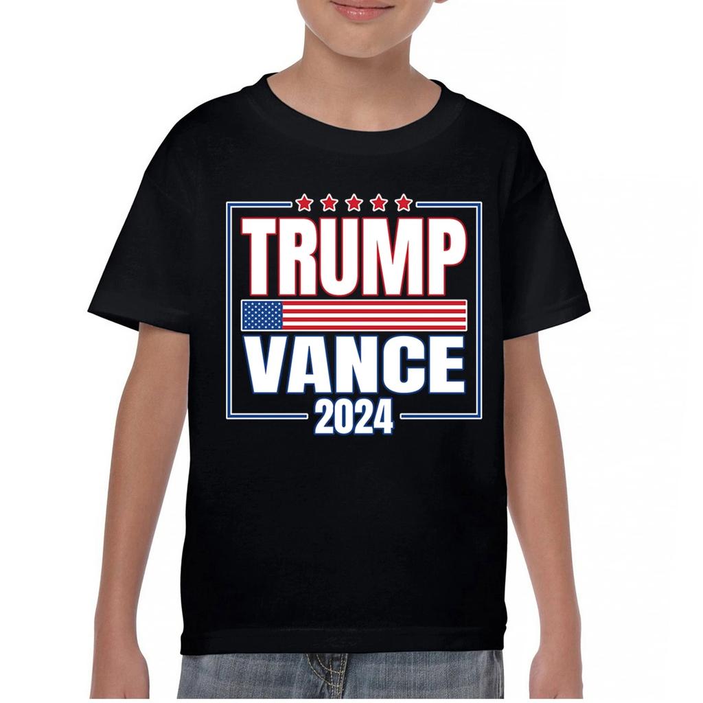 Trump Vance 2024 American Flag Youth Kids Boys T-Shirt 47 President MAGA Republican Kids