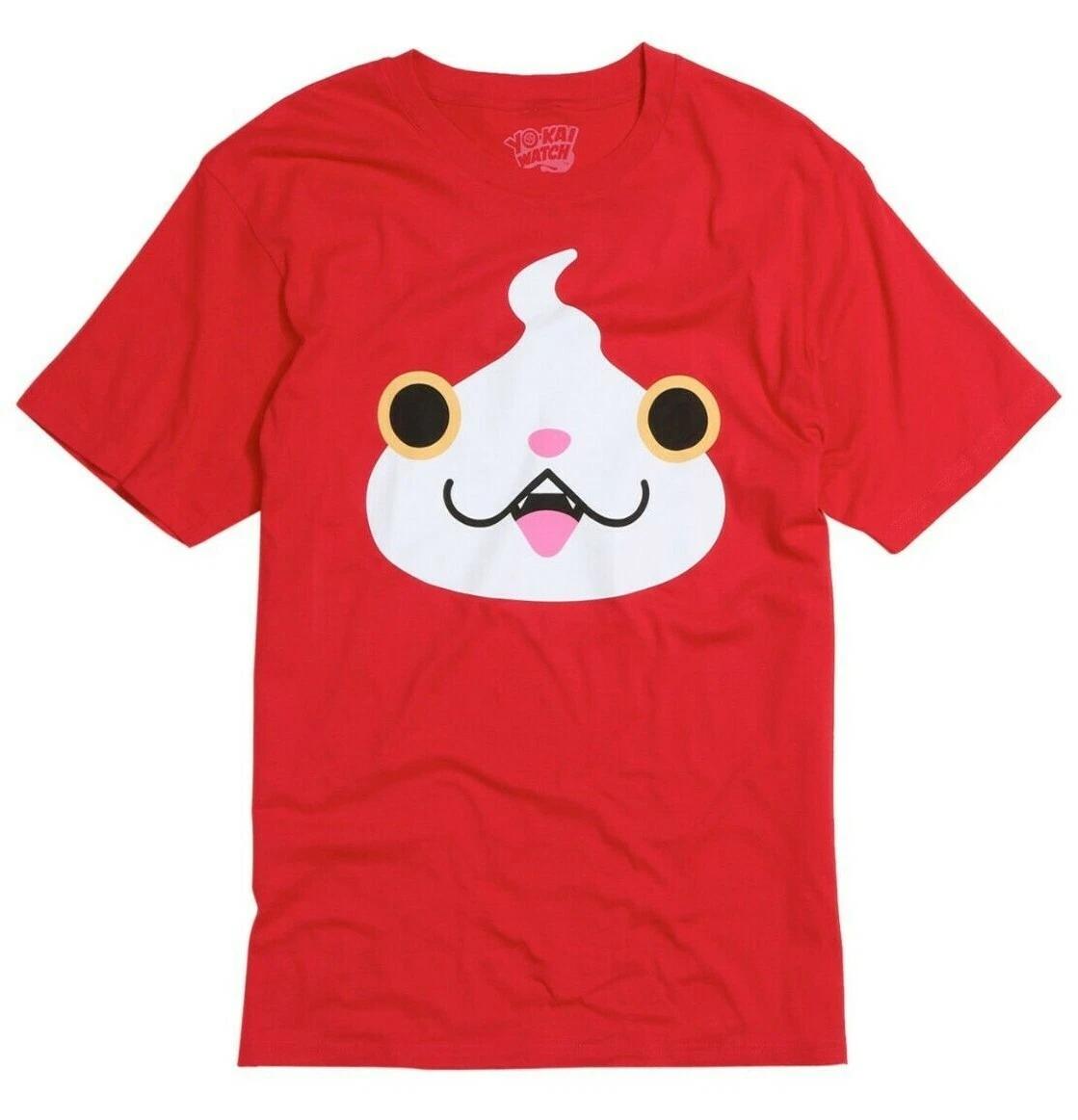 ANIME Yo-Kai Yokai Watch JIBANYAN FACE T-Shirt Red NWT 100% Authentic L