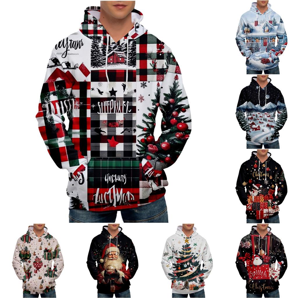 Men's Loose Printed Hooded Sweatshirt Men's Casual Fashion Sports Sweatshirt