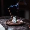 Lucky Purple Sand Small Goldfish Line Incense Burner, Household Indoor Insert Seat Zen Tea Room Desktop Incense Burner Ornament