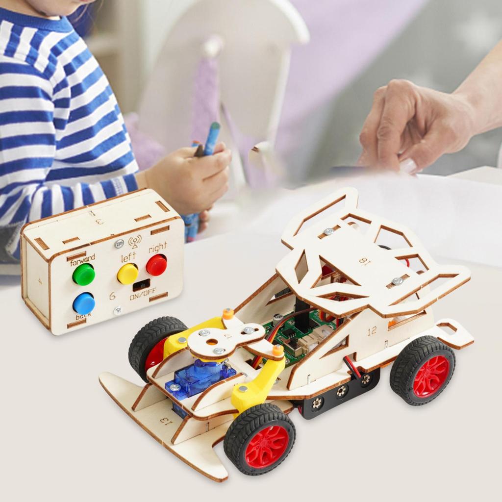 Wooden RC Car Toy Science Kits 3D Puzzle Toys Gift Crafts Handmade Assembly Early Learning Teaching