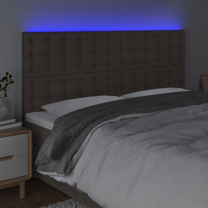 VidaXL LED Headboard Bedroom Furniture Double Bed Accessory Head of Bed Frame Interior Taupe 3122884
