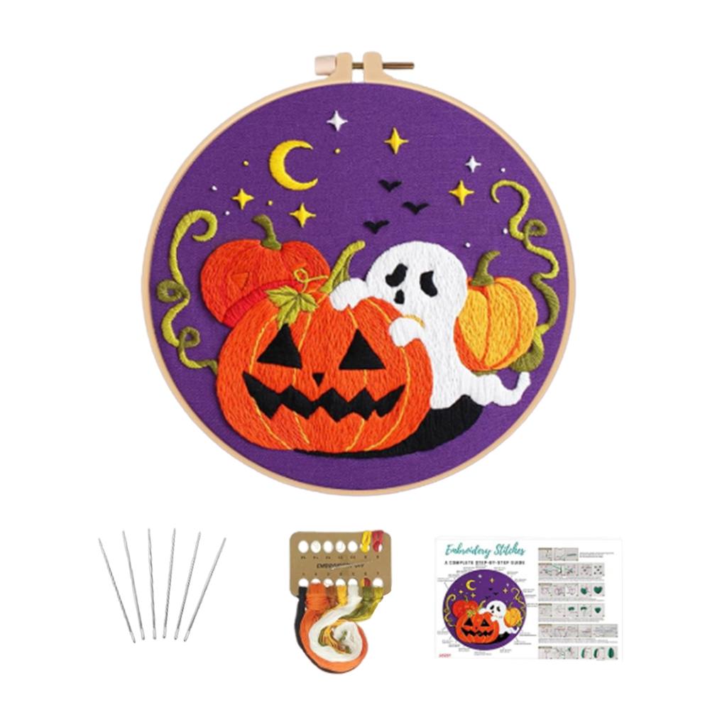 Halloween Embroidery Kit with Cute Design for DIY Crafts