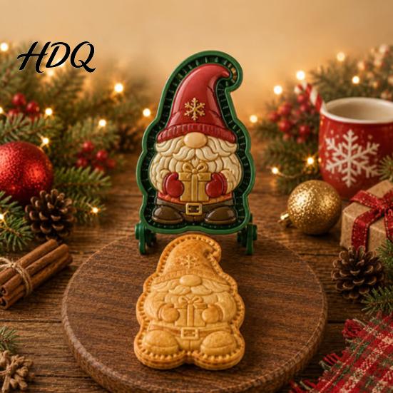Gadget per la Cottura Fai-da-te in Cucina Stampo Mini Torta di Natale per Torte a Mano Casa Pan di Zenzero Festivo Babbo Natale Stampi per Biscotti dalla Forma Carina Strumenti a Pressione