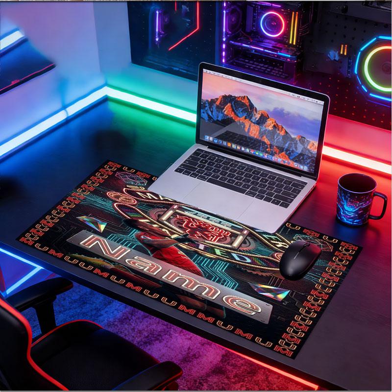 Custom Name Personalized Manchester United Pattern Mousepad, Laptop PC Desk Mat, Decorative Desk Mat for Home Keyboard Pad Gift