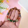 2025 Tiger Eye & Green Crystal Elastic Cord Wealth Bracelet - Handmade Jewelry