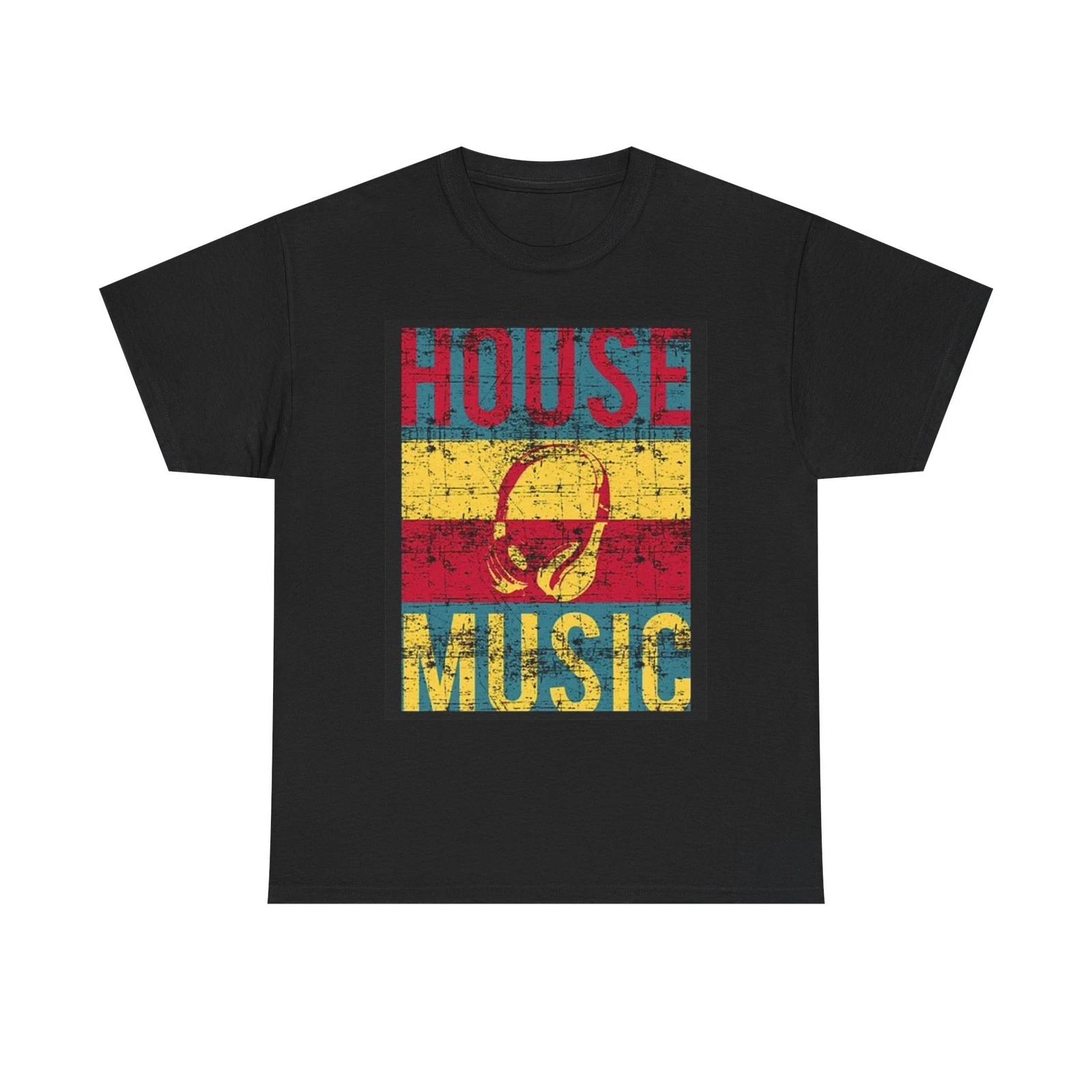 

House Music Graphic T Shirt Retro EDM Music Lover Unisex Heavy Cotton Tee 4XL