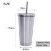 500ml 304 Stainless Steel Cup Hot Cold Drink Vacuum Insulated Flask Straw Lid Set Coffee Mug Portable Travel Tumbler