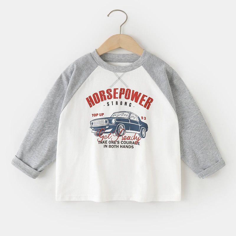 Boys' Pure Cotton Long-Sleeve T-Shirt, Spring and Autumn Style, Children's Clothing, Baby Base Shirt, Top, Autumn Shirt, 1-3 Years Old, Stylish