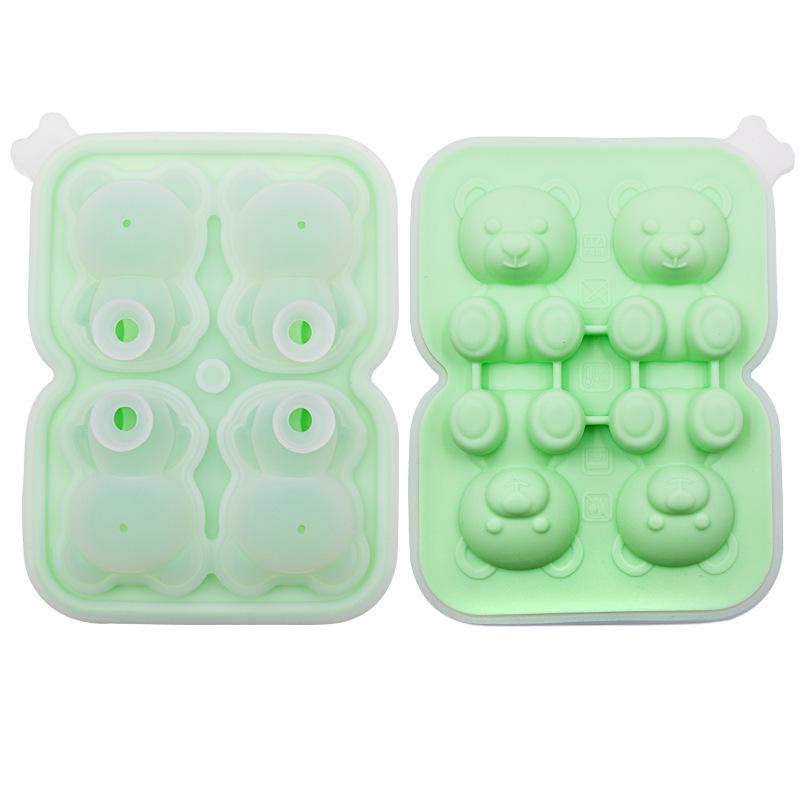 Little Bear Easy-Release Silicone Ice Cube Tray for Iced Tea & Beer - Low Temp Resistant