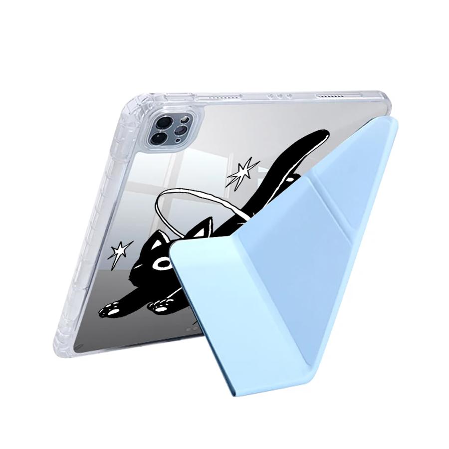 Jumping Cat Y-Fold Holder Cover Tablet Case For iPad Pro 2025 Mini 6 7 Air 4 5 M3 M2 1 2 M4 11inch Pro 11th 10th 9th 8th 7th