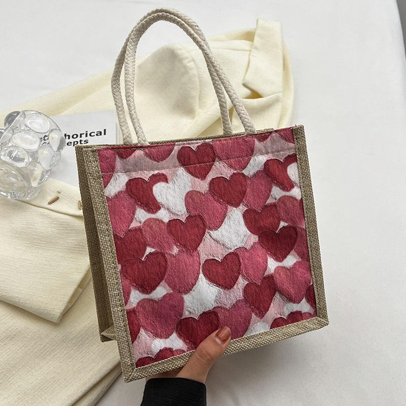 

Сумка-ланч-бокс Bento для женщин, летняя сумка-тоут для японской девушки, держащей в руках сумку из мешковины