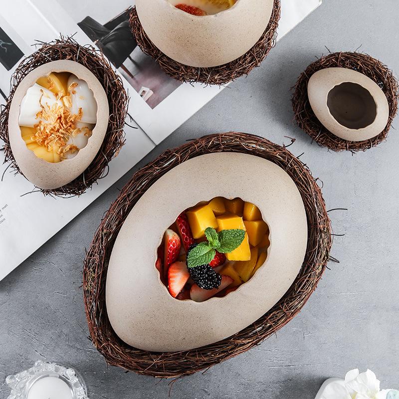 Ciotola da Dessert in Ceramica a Forma di Struzzo per Cucina e Sala da Pranzo