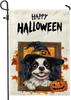 Halloween Japanese Chin Dog Garden Ags 12x18 Inch Double Sided for Outside, Cute Funny Window Standard Burlap Lawn Ags, IIK