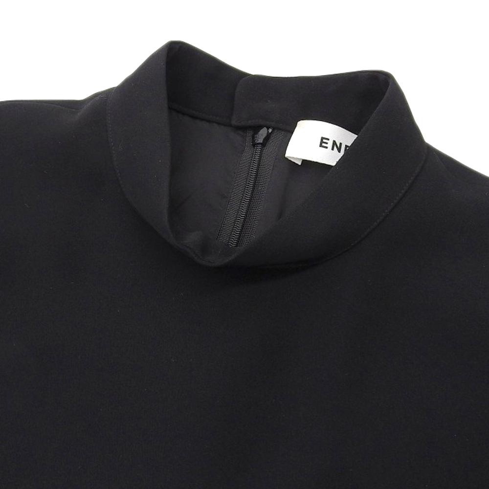 ENFOLD Women's Three-Quarter Sleeve Balloon Dress, Black, Size 36, 300DA333-2640 Dress 36 blackUsed