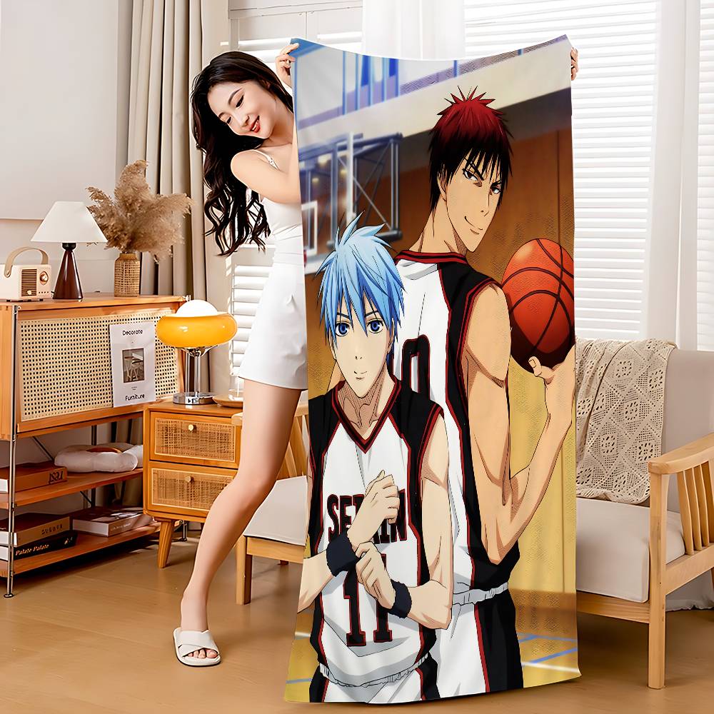 Toalla de Baño Anime Baloncesto Kuroko Microfibra Suave Absorbente de Agua Transpirable Para Niña Niños Decorativa Dibujos Animados Toalla de Playa
