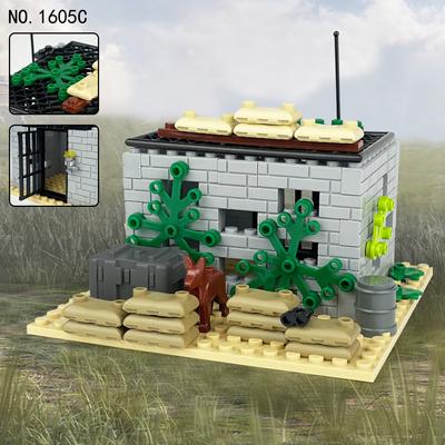 1605C Jungle Defense Pillbox Małe cząstki Budynek wojskowy Klocki dla dzieci