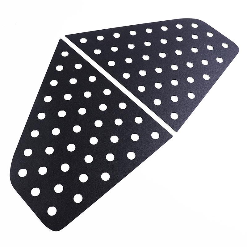 For Kia Soul - Aluminum Alloy Black Car Rear Triangular Glass Window Honeycomb Decorative Panel Sticker Accessories