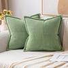 Herbst Rost Dekorative Kissenhülle für Sofa Bett Akzentkissenhülle Breitseitig Gestreift Patchwork Weiche Cord Kissenbezüge