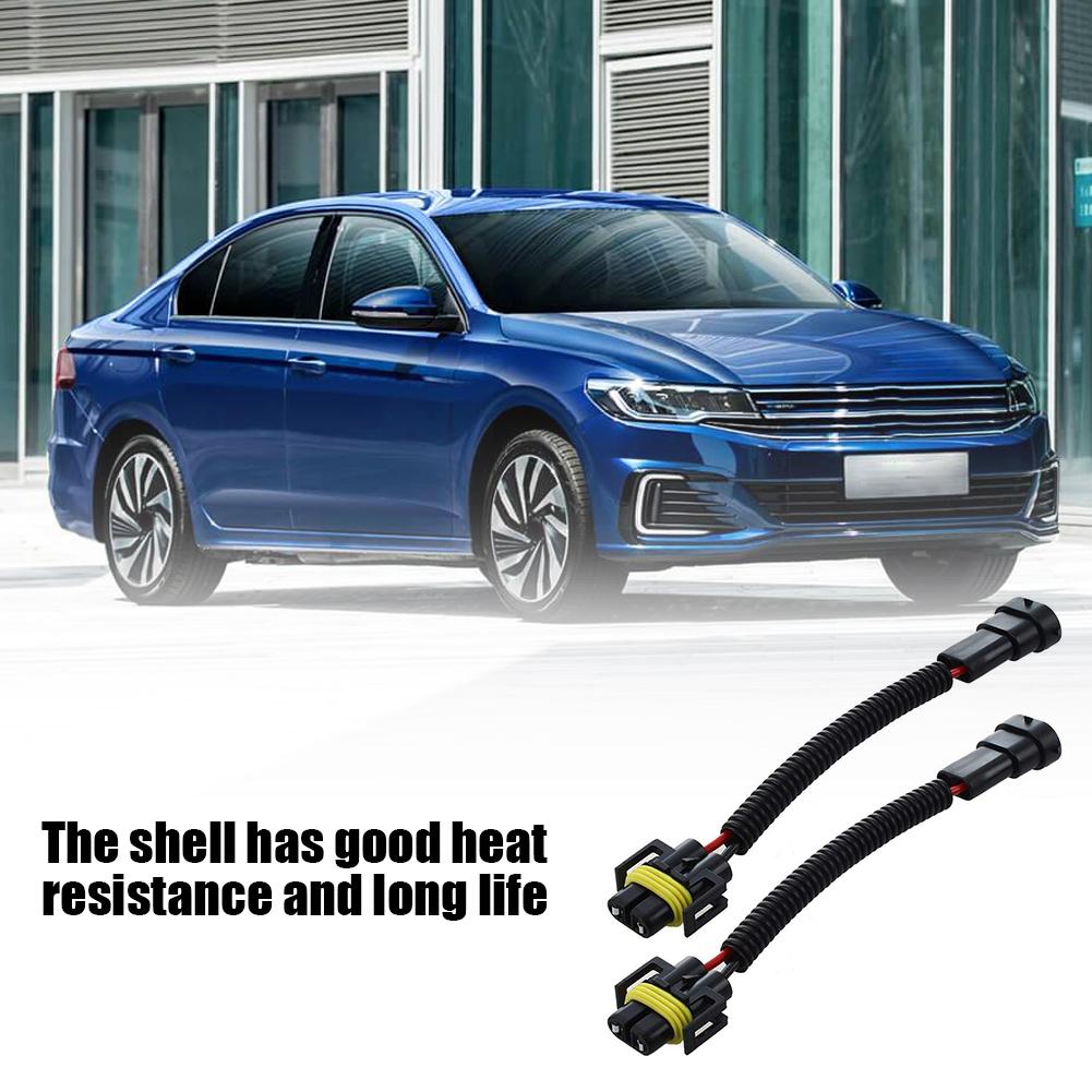 2pcs Car Headlamp H11 H9 H8 Extension Wiring Harness Replacement for Car Automotive Headlights Fog Lights