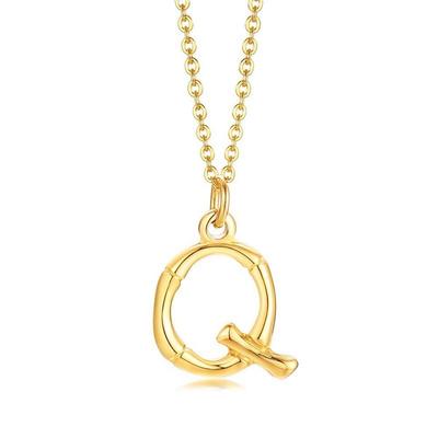 Necklace for Alphabet Initial Stainless 18K Clavicle Fashion Accessory Women, Gold, 18K, Pendant, Necklace, Elegant, DIY26, Steel, Necklace,