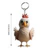 6pcs  Cartoon Chicken Keychain Decorative Backpack Accessory Christmas Keyrings