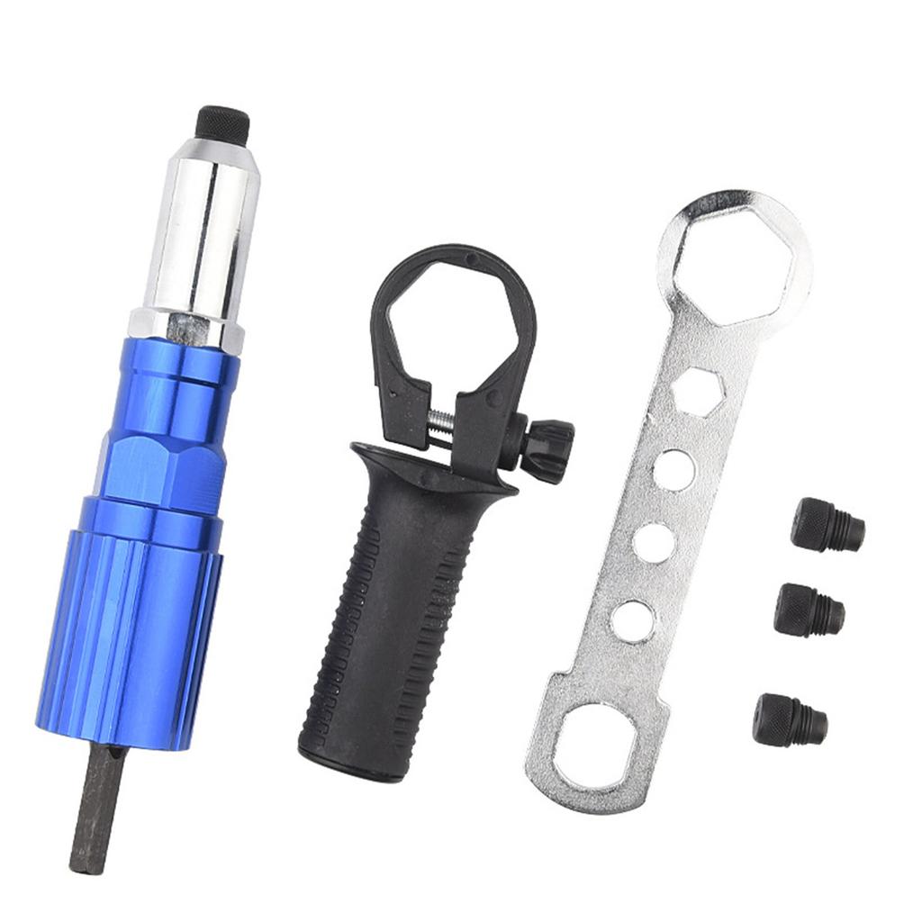 Electric Rivet Gun Adapter Aluminum Casting Housing Non-slip Handle for Cordless Drill Electric Riveting Riveter Insert