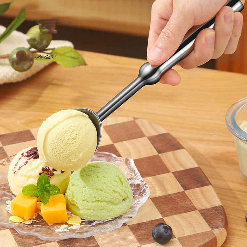 Multifunctional 304 Stainless Steel Ice Cream Scoop Ball Digger Fruit Watermelon Spoon Kitchen Restaurant Quality Ice Scooper