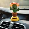 Dashboard Decor Solar Toys Cactus Shaking Head Cactus Toy Figures Car Ornaments For Dashboard For Auto Vehicle SUV Truck Sedan