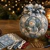 Fabric Ball Craft Set Quilted Christmas Ornament DIY Kit, Patchwork Material Pack Crafting Gift for Beginner, Handmade Xmas Tree Hanging Decor Adults
