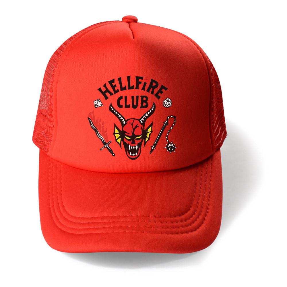 Kids Boys Girls Stranger Hellfire Printed Casual Hats Peaked Baseball Caps