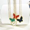 ALTERA Luxury Butterfly Shell Pendant Necklace for Women Stainless Steel Gold Plated Chain Choker Fashion Design Zircon Gift