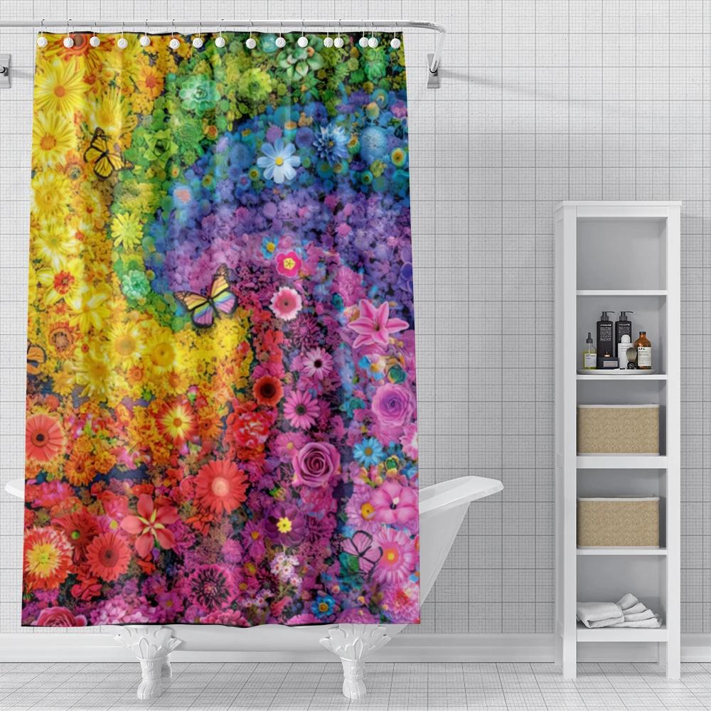 Cortinas de Ducha para el Hogar para Baño Paisaje Animales Tejido Impermeable Cortinas de Baño Cortina de Ducha Moderna 180X200 240X200