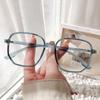 New Polygonal Anti Blue Light Fatigue Glasses For Women Version Trendy Plain Face Famous Lens Frame Flat Lens Eyeglasses